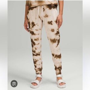 Lululemon Warm Down French Terry Drawstring Jogger Tie Dye Earth Day Sand Brown
